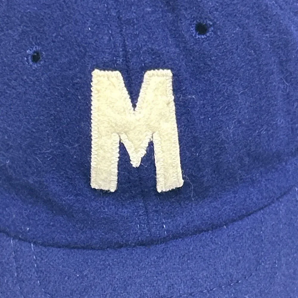 M Logo Youth/Kids Blue Hat Fitted Ball Cap Baseball One Size